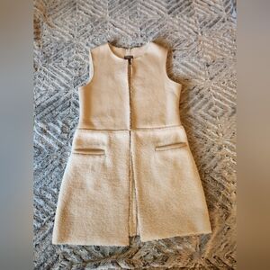 YAYA woman's beige faux suede/wool long vest size 36 or XS/S